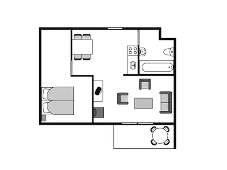 Plattegrond Bungalow 2A