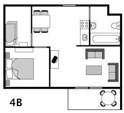 Plattegrond Bungalow 4B