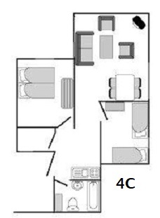 Plattegrond Bungalow 4C