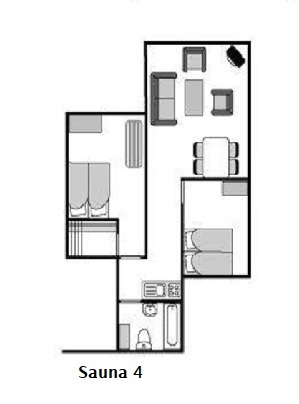 Plattegrond Bungalow Sauna 4