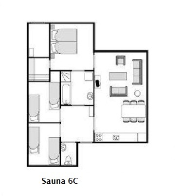 Plattegrond Bungalow Sauna 6C